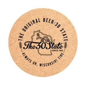 The Beer 30 State Burnished Cork Coaster Set